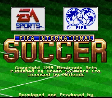 FIFA International Soccer (Europe) screen shot title